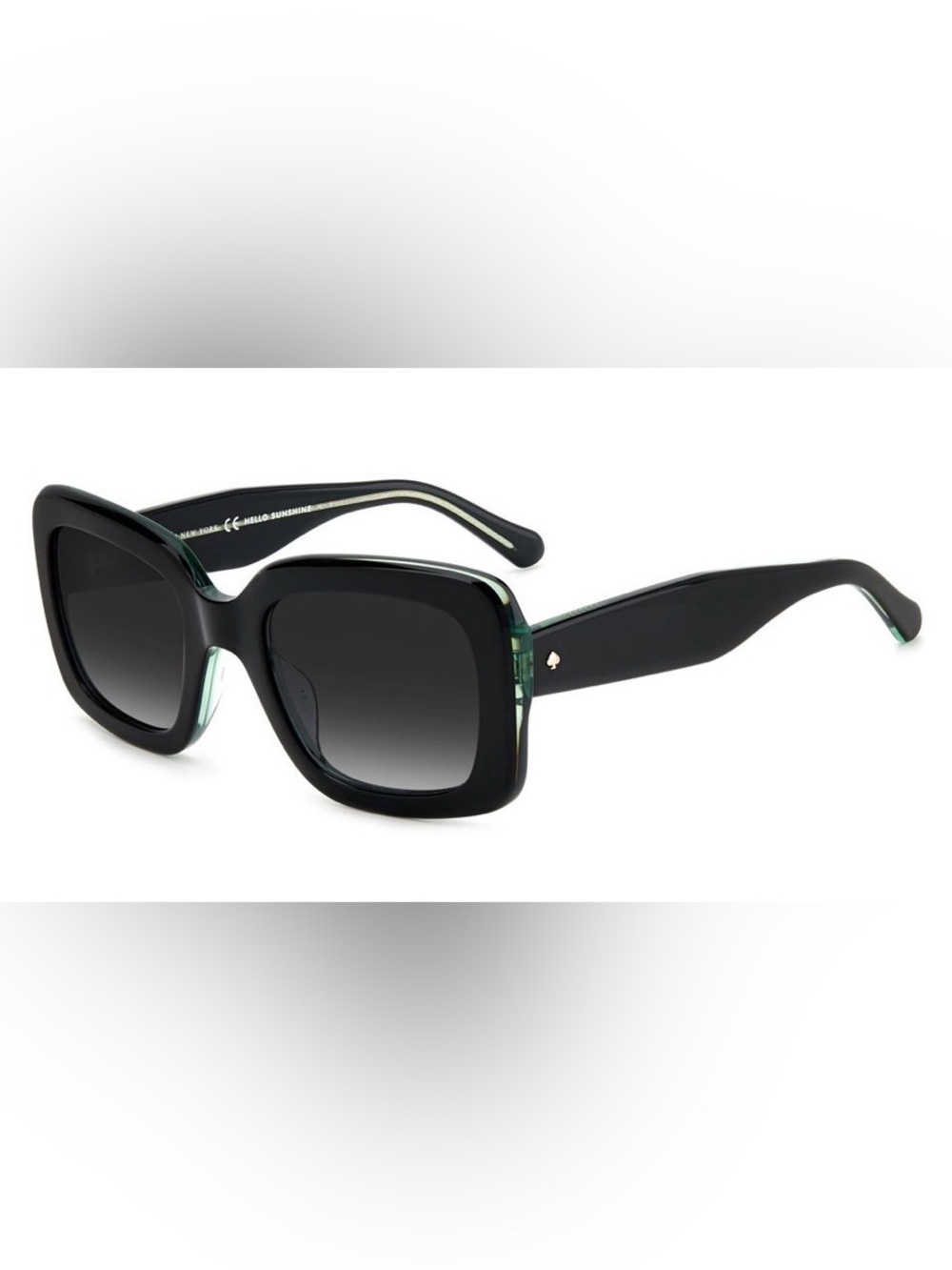 Kate Spade Black with Green Accent Square Sunglasses w/ case
